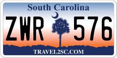 SC license plate ZWR576