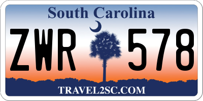SC license plate ZWR578