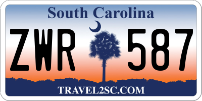 SC license plate ZWR587