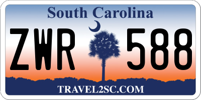 SC license plate ZWR588
