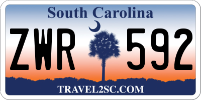 SC license plate ZWR592