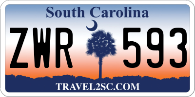 SC license plate ZWR593