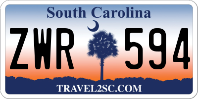 SC license plate ZWR594