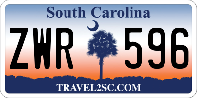 SC license plate ZWR596