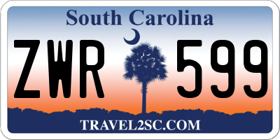 SC license plate ZWR599