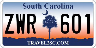 SC license plate ZWR601