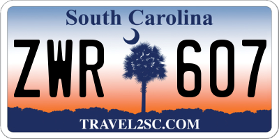 SC license plate ZWR607