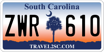 SC license plate ZWR610