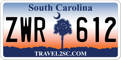 SC license plate ZWR612