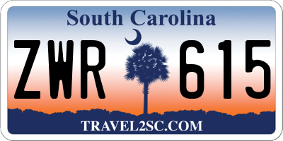 SC license plate ZWR615