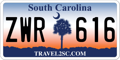 SC license plate ZWR616