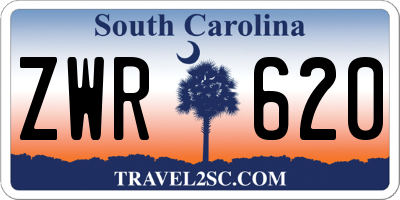 SC license plate ZWR620