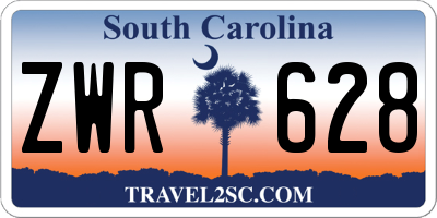 SC license plate ZWR628
