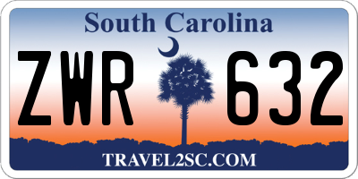 SC license plate ZWR632