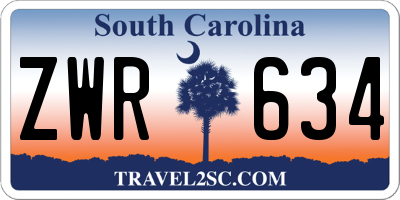 SC license plate ZWR634