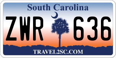 SC license plate ZWR636