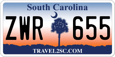 SC license plate ZWR655