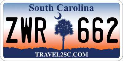 SC license plate ZWR662