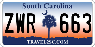 SC license plate ZWR663
