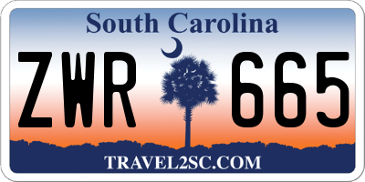 SC license plate ZWR665