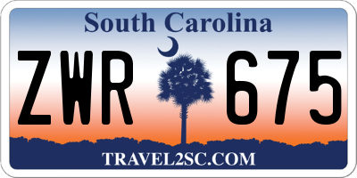SC license plate ZWR675