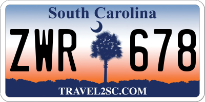 SC license plate ZWR678