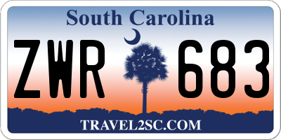 SC license plate ZWR683
