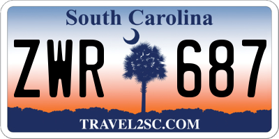 SC license plate ZWR687