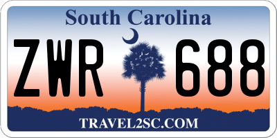 SC license plate ZWR688