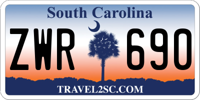 SC license plate ZWR690