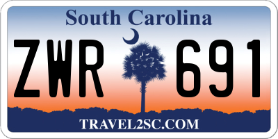 SC license plate ZWR691