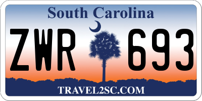 SC license plate ZWR693