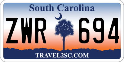 SC license plate ZWR694