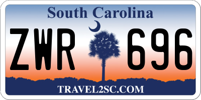 SC license plate ZWR696