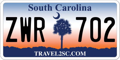 SC license plate ZWR702