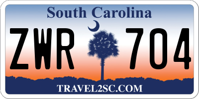SC license plate ZWR704
