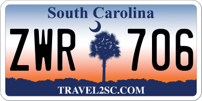 SC license plate ZWR706