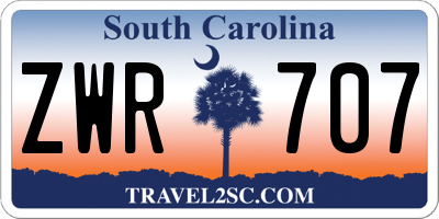 SC license plate ZWR707