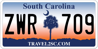 SC license plate ZWR709