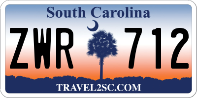 SC license plate ZWR712