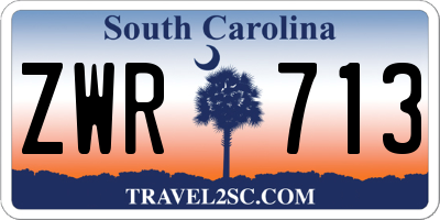 SC license plate ZWR713