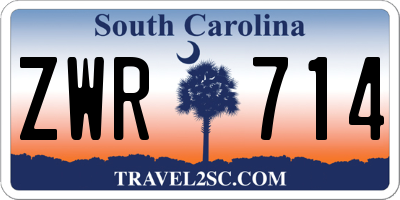 SC license plate ZWR714