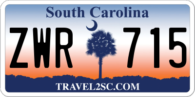 SC license plate ZWR715