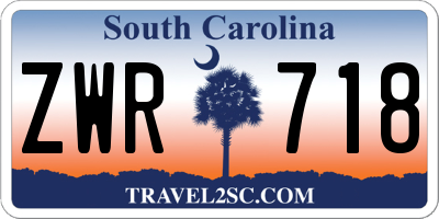 SC license plate ZWR718
