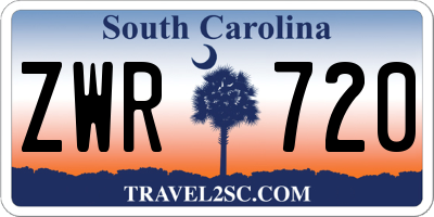 SC license plate ZWR720