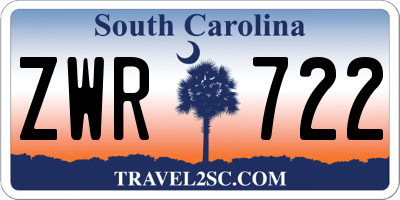 SC license plate ZWR722
