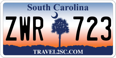 SC license plate ZWR723