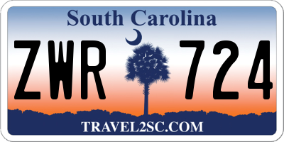 SC license plate ZWR724