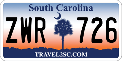 SC license plate ZWR726