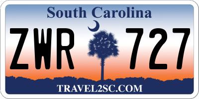 SC license plate ZWR727